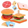 montessori toy, montessori wooden toys, burger stacking toy, educational toy