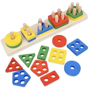 wooden geometric shapes, montessori geometric shapes, wooden geometric solids, stacking toy