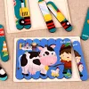 wooden puzzle, 3d puzzle, 3d wooden puzzle, cartoon 3d puzzle