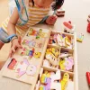 dress up toy, dress up puzzle, wooden dress up