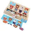 dress up toy, dress up puzzle, wooden dress up