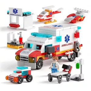 ambulance toy, building block set