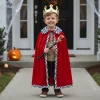 red cape, costume cloak, king red cloak, golden crown, halloween costume