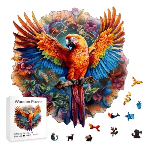 montessori toy, wooden puzzle toy, parrot puzzle game, parrot puzzle, jigsaw puzzle